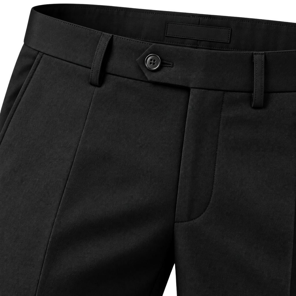 Tailored Black Wool Trousers | Rivenor Velow