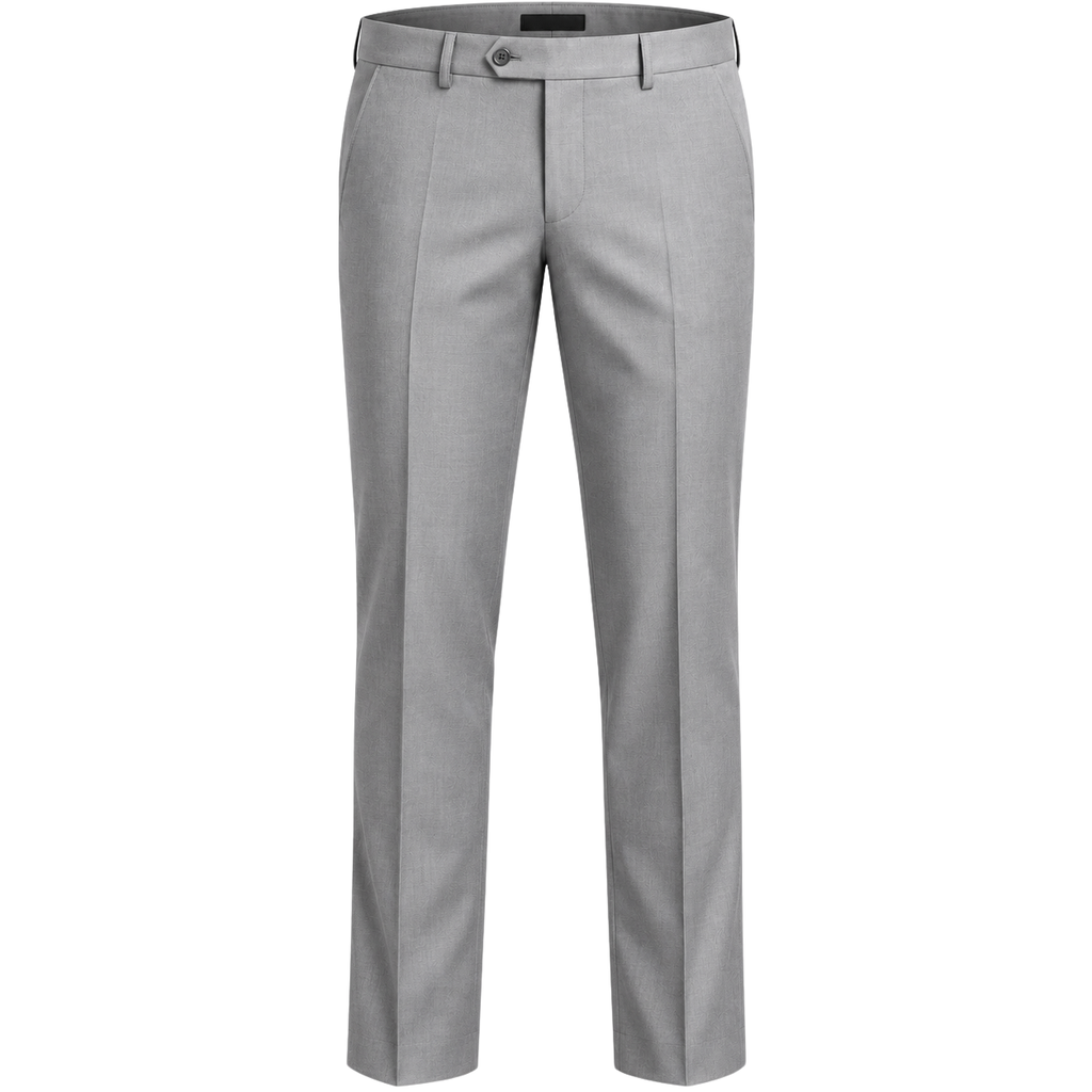 Tailored Light Grey Wool Trousers | Rivenor Velow