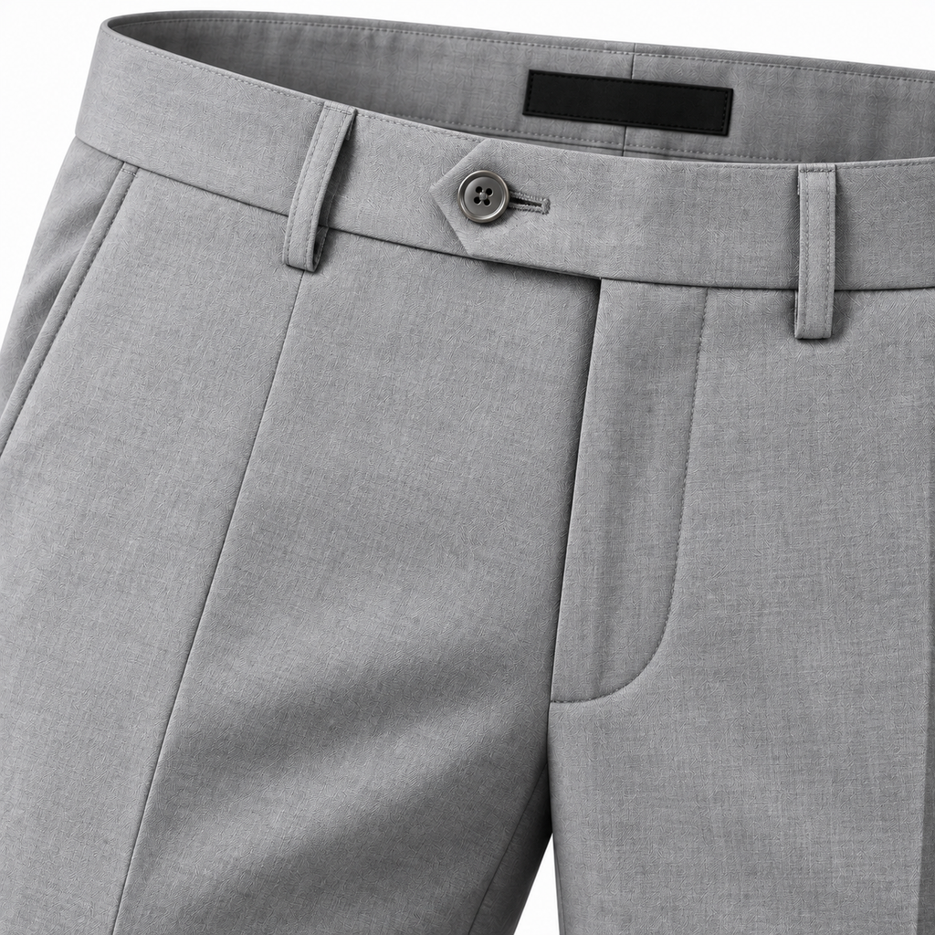 Tailored Light Grey Wool Trousers | Rivenor Velow