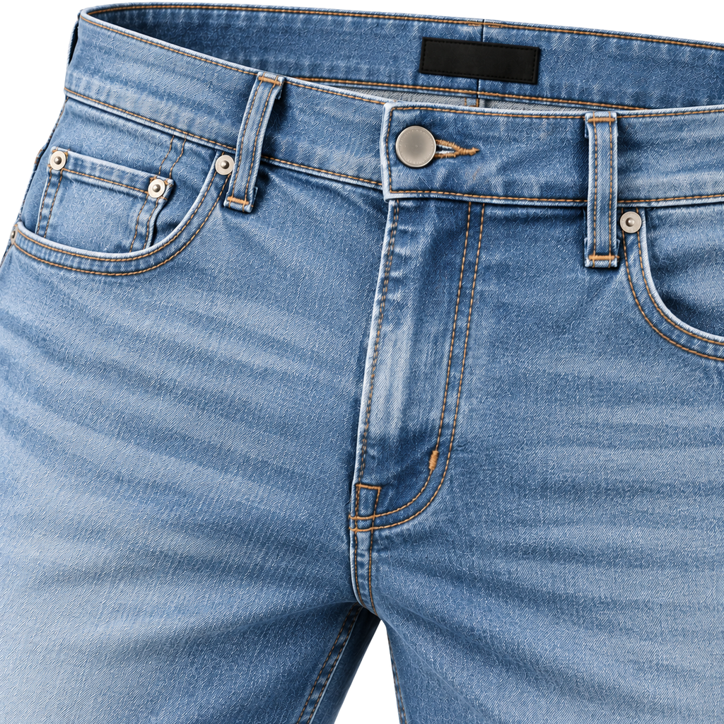 Light Wash Straight-Fit Denim Jeans | Rivenor Velow