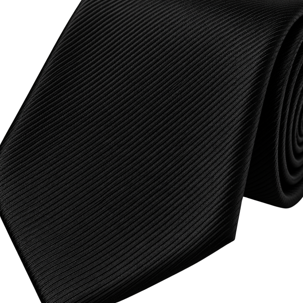 Black Textured Silk Tie | Rivenor Velow