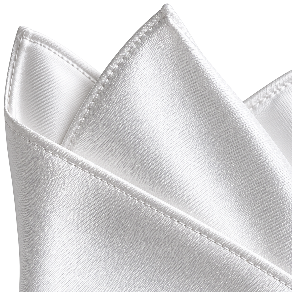 White Silk Pocket Square | Rivenor Velow