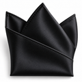 Black Textured Silk Pocket Square | Rivenor Velow
