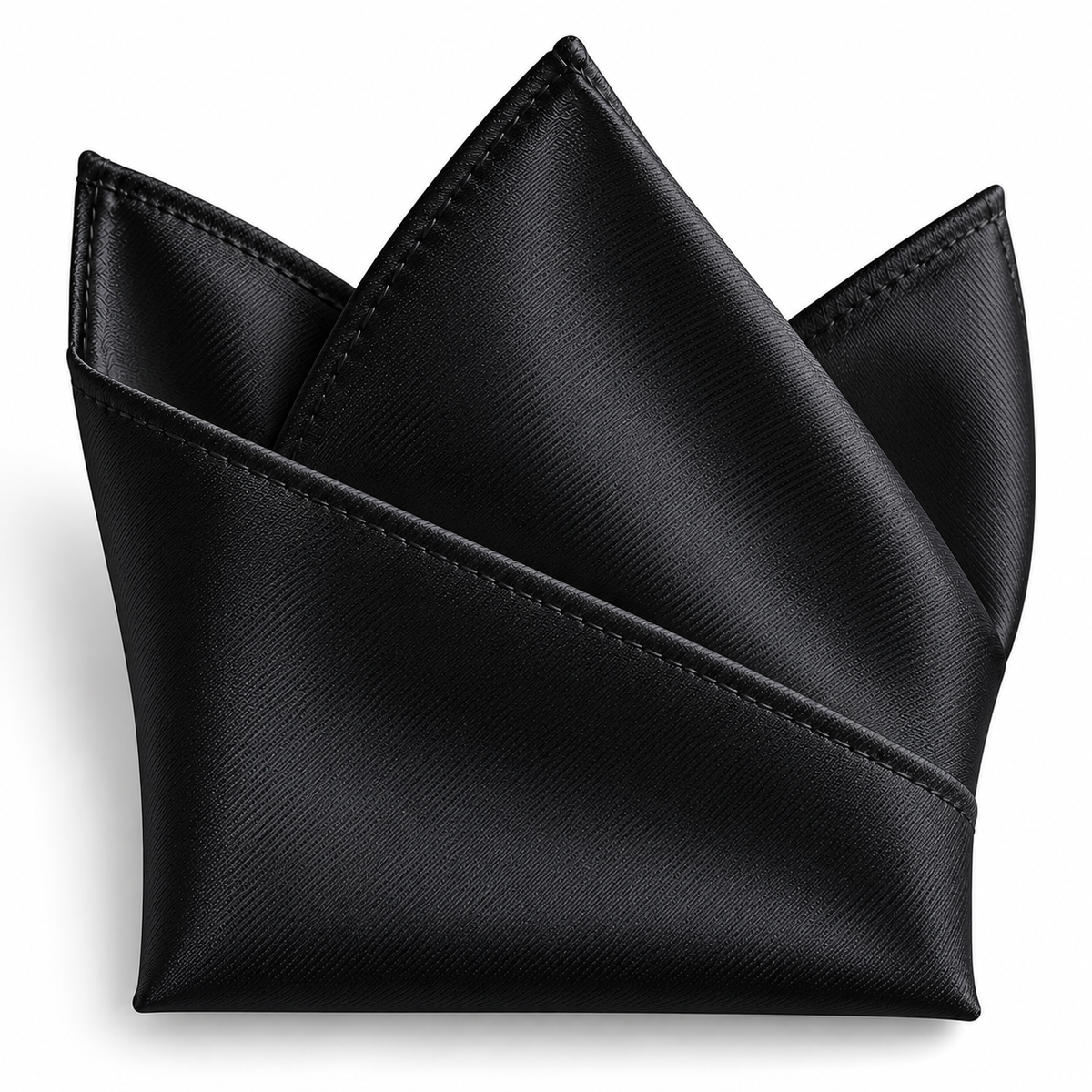 Black Textured Silk Pocket Square | Rivenor Velow