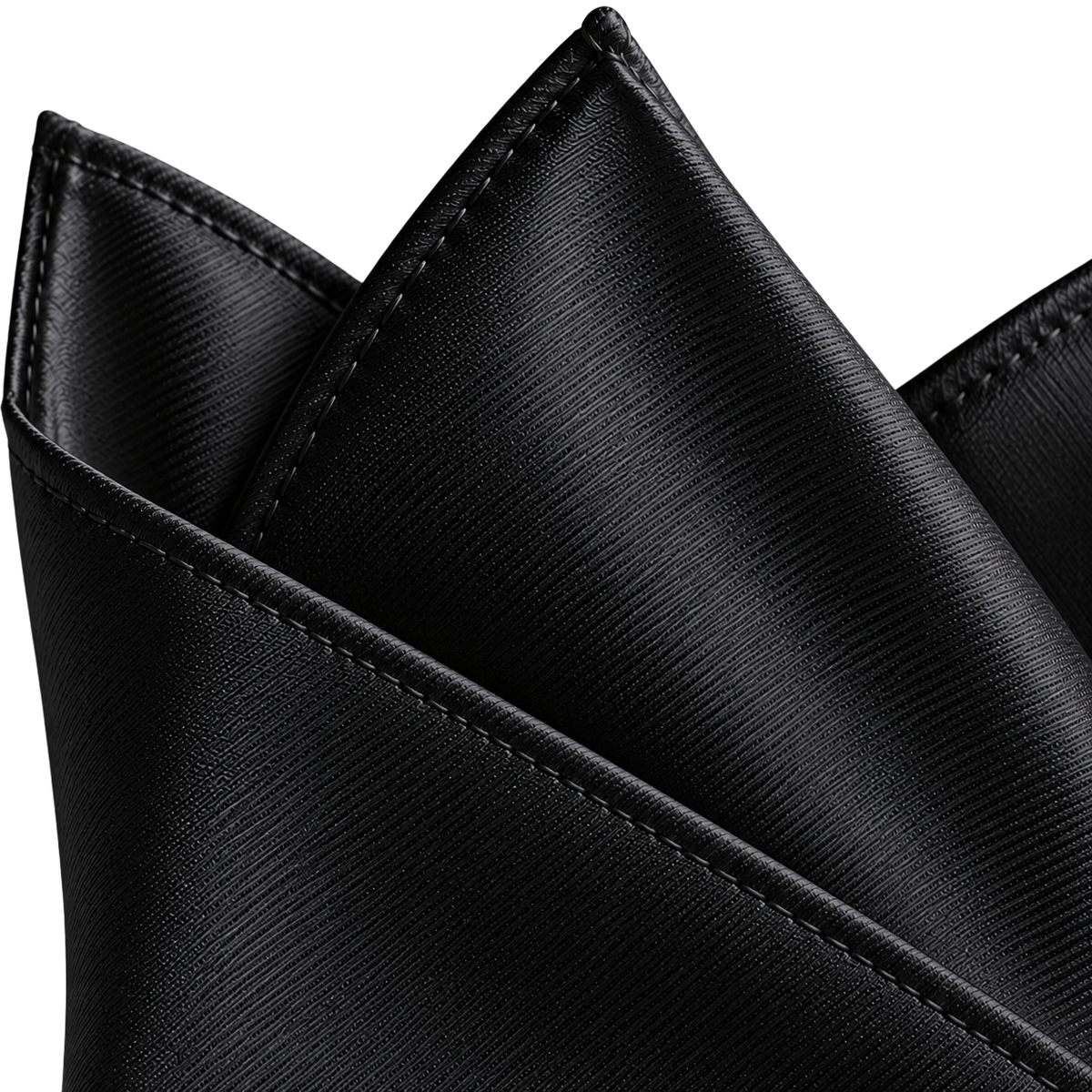 Black Textured Silk Pocket Square | Rivenor Velow