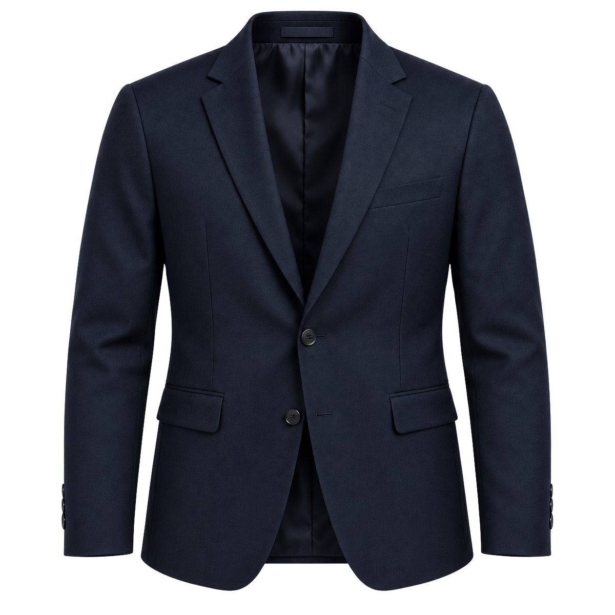 Tailored Navy Wool Blazer | Rivenor Velow