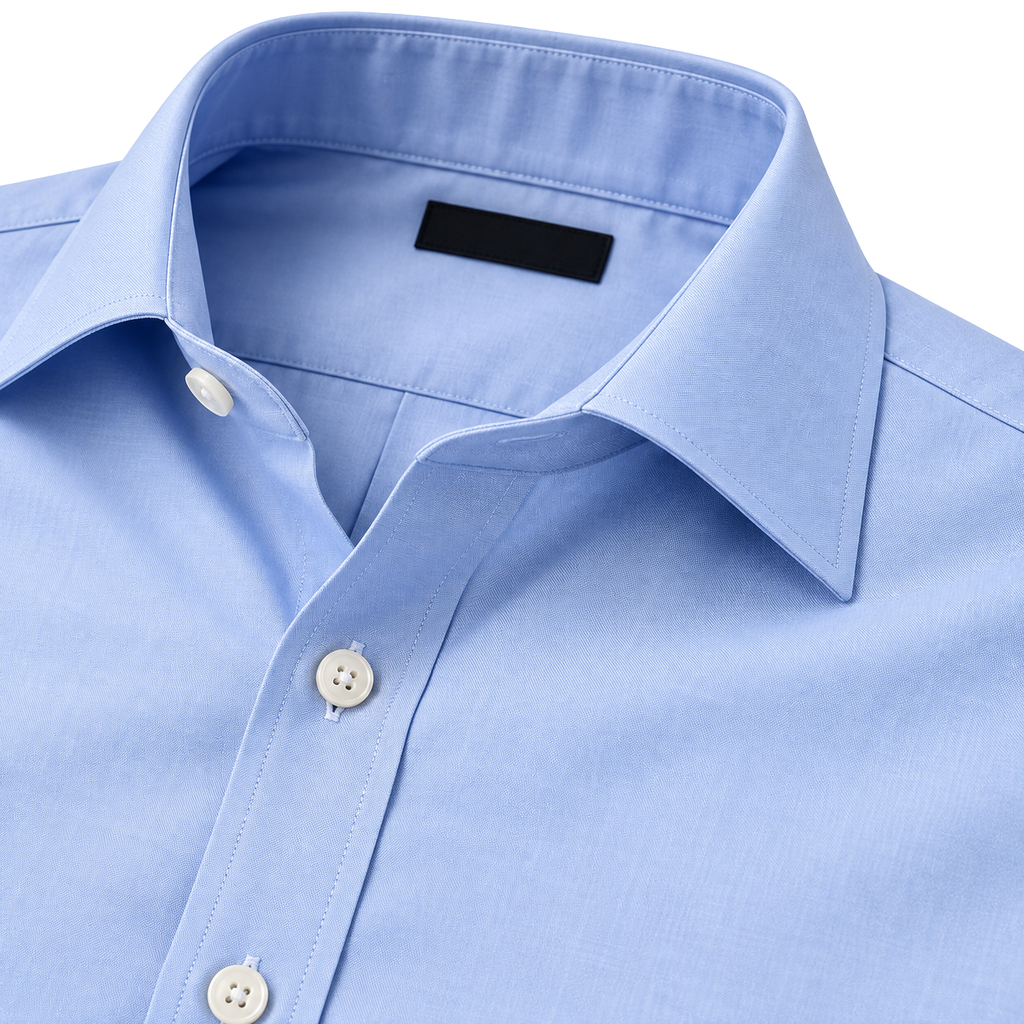 Tailored Sky Blue Cotton Dress Shirt | Rivenor Velow